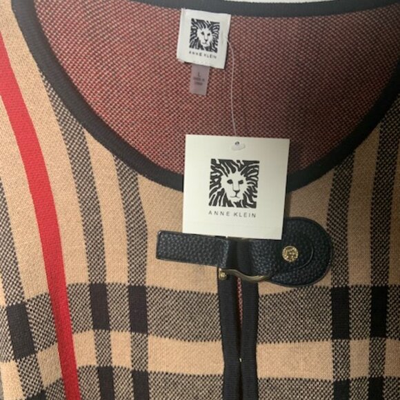 NWT Ann Klein Women's Old Money Classic Preppy Heritage Plaid Duster - Size M - Picture 3 of 6